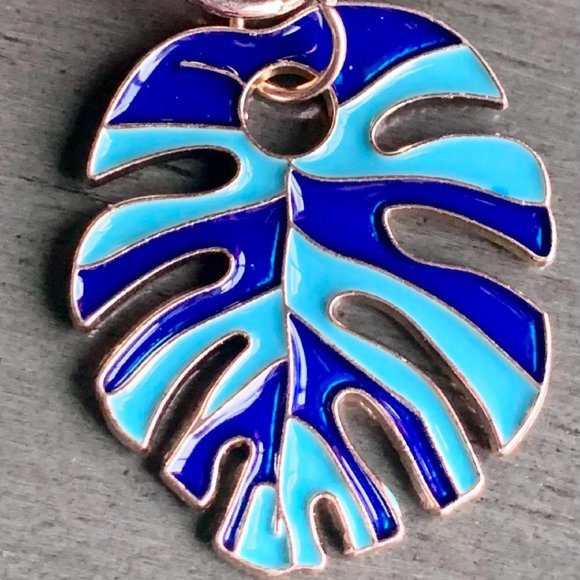 5 Styles Colorful Metal Monstera Tropical Leaves Leaf Handbag Bag Charm Keychain - Picture 7 of 8